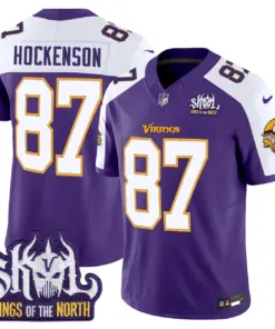 Sam Darnold Minnesota Vikings Nike Throwback King of the North Patch Vapor Limited Stitched Jersey - Purple - Image 8