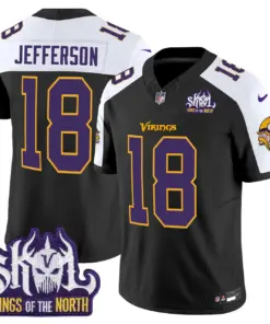Sam Darnold Minnesota Vikings Nike Throwback King of the North Patch Vapor Limited Stitched Jersey - Purple - Image 11