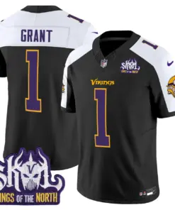 Sam Darnold Minnesota Vikings Nike Throwback King of the North Patch Vapor Limited Stitched Jersey - Purple - Image 15