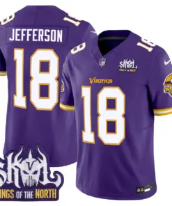 Sam Darnold Minnesota Vikings Nike Throwback King of the North Patch Vapor Limited Stitched Jersey - Purple - Image 20