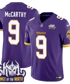 Sam Darnold Minnesota Vikings Nike Throwback King of the North Patch Vapor Limited Stitched Jersey - Purple - Image 21