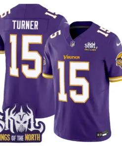 Sam Darnold Minnesota Vikings Nike Throwback King of the North Patch Vapor Limited Stitched Jersey - Purple - Image 22