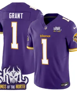 Sam Darnold Minnesota Vikings Nike Throwback King of the North Patch Vapor Limited Stitched Jersey - Purple - Image 24