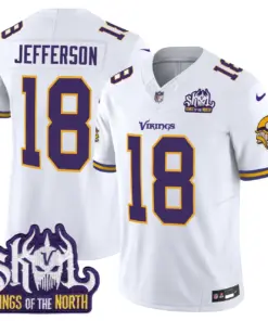 Sam Darnold Minnesota Vikings Nike Throwback King of the North Patch Vapor Limited Stitched Jersey - Purple - Image 29