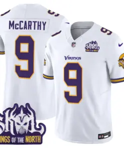 Sam Darnold Minnesota Vikings Nike Throwback King of the North Patch Vapor Limited Stitched Jersey - Purple - Image 30