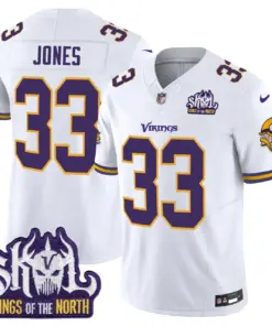 Sam Darnold Minnesota Vikings Nike Throwback King of the North Patch Vapor Limited Stitched Jersey - Purple - Image 32