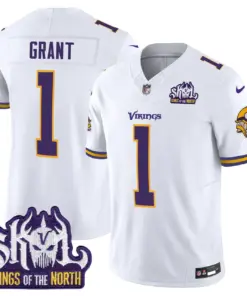 Sam Darnold Minnesota Vikings Nike Throwback King of the North Patch Vapor Limited Stitched Jersey - Purple - Image 33