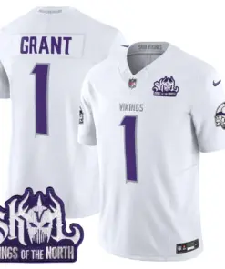 Sam Darnold Minnesota Vikings Nike Throwback King of the North Patch Vapor Limited Stitched Jersey - Purple - Image 42
