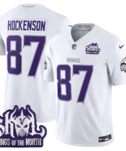 Sam Darnold Minnesota Vikings Nike Throwback King of the North Patch Vapor Limited Stitched Jersey - Purple - Image 44