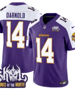 Sam Darnold Minnesota Vikings Nike Throwback King of the North Patch Vapor Limited Stitched Jersey - Purple