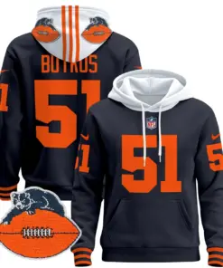 Alternative view of Chicago Bears Nike 2024 Throwback Pullover Hoodie - Navy