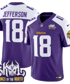 Alternative view of Sam Darnold Minnesota Vikings Nike King of the North Patch Vapor Limited Stitched Jersey - Purple