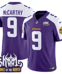Sam Darnold Minnesota Vikings Nike King of the North Patch Vapor Limited Stitched Jersey - Purple - Image 3