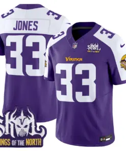 Sam Darnold Minnesota Vikings Nike King of the North Patch Vapor Limited Stitched Jersey - Purple - Image 5