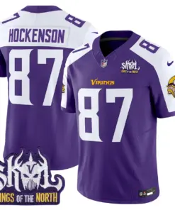 Sam Darnold Minnesota Vikings Nike King of the North Patch Vapor Limited Stitched Jersey - Purple - Image 8