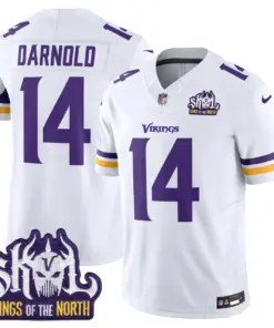 Sam Darnold Minnesota Vikings Nike King of the North Patch Vapor Limited Stitched Jersey - Purple - Image 28