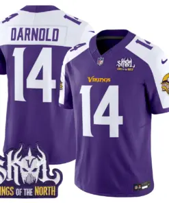 Sam Darnold Minnesota Vikings Nike King of the North Patch Vapor Limited Stitched Jersey - Purple