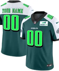 Philadelphia Eagles Nike Autism Foundation Patch Vapor Custom Limited Stitched Jersey - Midnight Green - Image 4