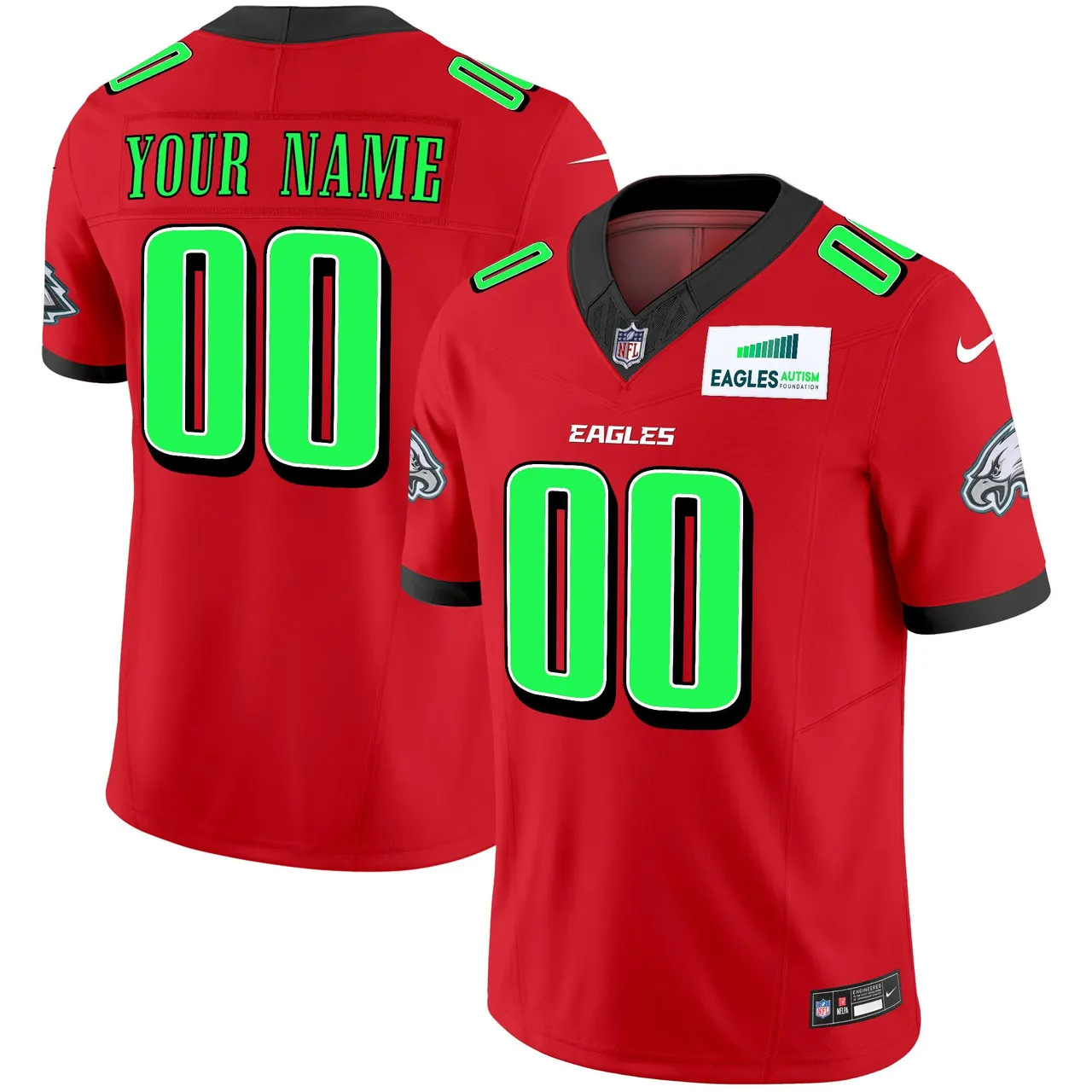 Philadelphia Eagles Nike Autism Foundation Patch Vapor Custom Limited Stitched Jersey - Midnight Green - Image 5