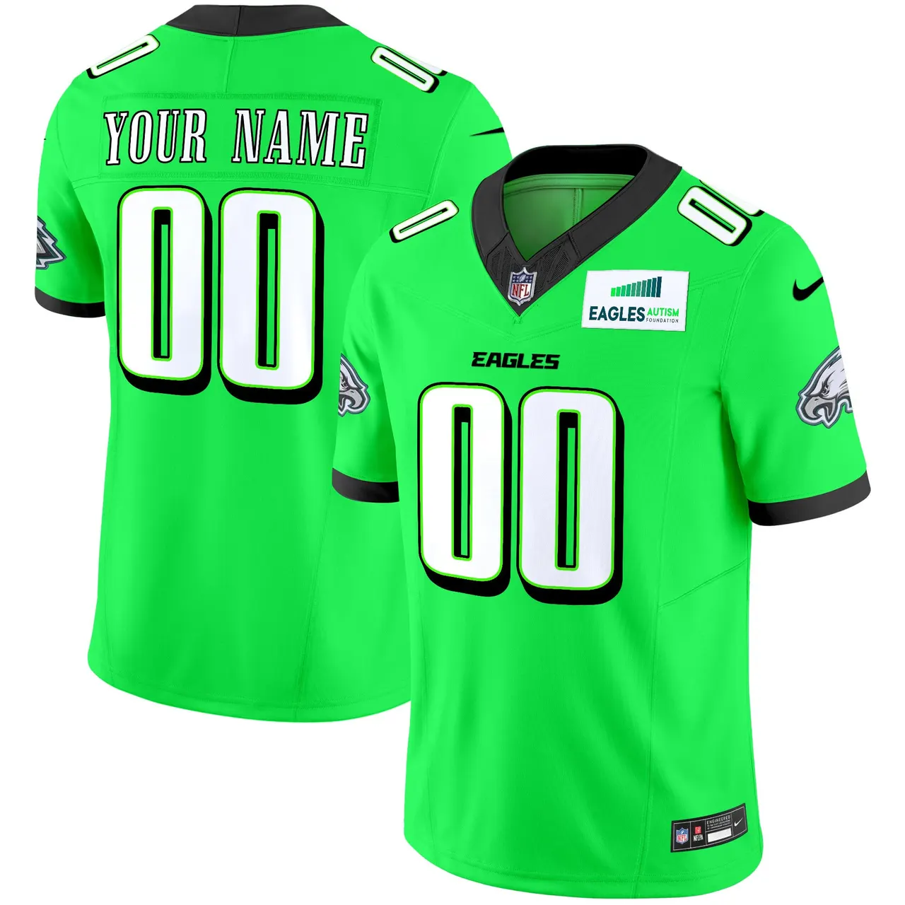 Philadelphia Eagles Nike Autism Foundation Patch Vapor Custom Limited Stitched Jersey - Midnight Green - Image 6