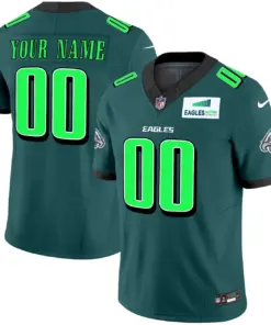Philadelphia Eagles Nike Autism Foundation Patch Vapor Custom Limited Stitched Jersey - Midnight Green