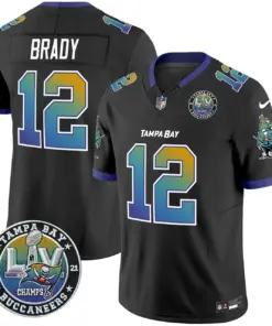 Tampa Bay Buccaneers Nike Super Bowl LIV Patch Tampa City Vapor Limited Stitched Jersey - Black - Image 8