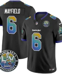 Tampa Bay Buccaneers Nike Super Bowl LIV Patch Tampa City Vapor Limited Stitched Jersey - Black - Image 11