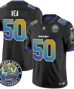 Tampa Bay Buccaneers Nike Super Bowl LIV Patch Tampa City Vapor Limited Stitched Jersey - Black - Image 12