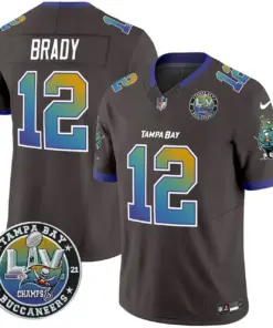 Tampa Bay Buccaneers Nike Super Bowl LIV Patch Tampa City Vapor Limited Stitched Jersey - Black - Image 22