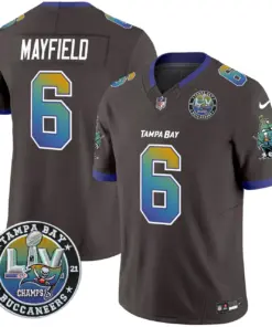 Tampa Bay Buccaneers Nike Super Bowl LIV Patch Tampa City Vapor Limited Stitched Jersey - Black - Image 25