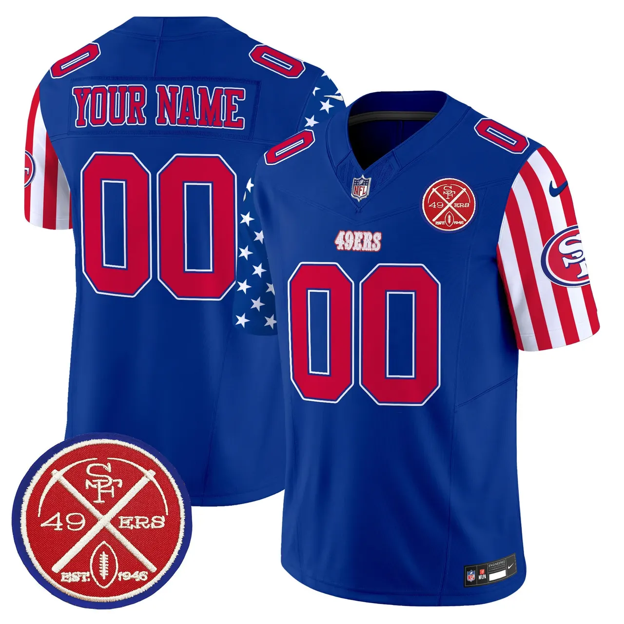 American Style San Francisco 49ers Nike Vapor Custom Limited Stitched Jersey - White - Image 3