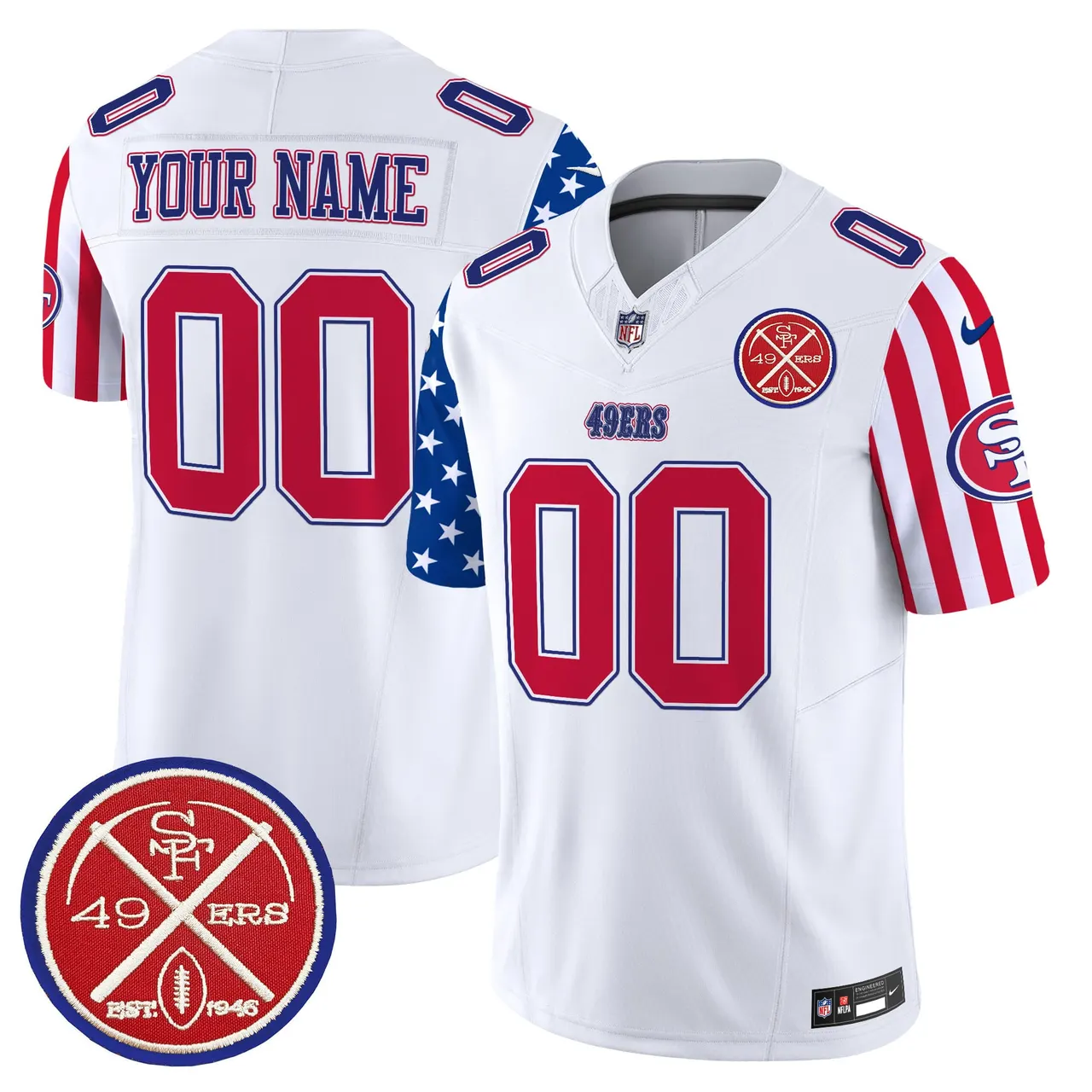 American Style San Francisco 49ers Nike Vapor Custom Limited Stitched Jersey - White