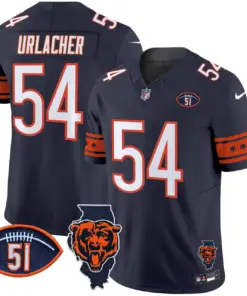 Caleb Williams Chicago Bears Nike Illinois & Dick Butkus Patch Vapor Limited Stitched Jersey - Navy - Image 4