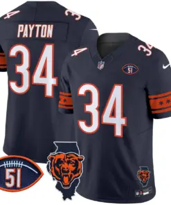 Caleb Williams Chicago Bears Nike Illinois & Dick Butkus Patch Vapor Limited Stitched Jersey - Navy - Image 6