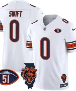 Caleb Williams Chicago Bears Nike Illinois & Dick Butkus Patch Vapor Limited Stitched Jersey - Navy - Image 9