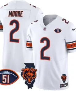 Caleb Williams Chicago Bears Nike Illinois & Dick Butkus Patch Vapor Limited Stitched Jersey - Navy - Image 12