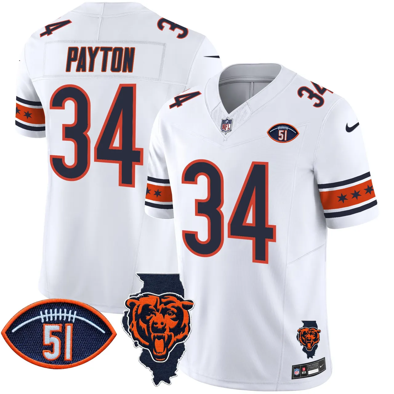 Caleb Williams Chicago Bears Nike Illinois & Dick Butkus Patch Vapor Limited Stitched Jersey - Navy - Image 13
