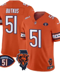Caleb Williams Chicago Bears Nike Illinois & Dick Butkus Patch Vapor Limited Stitched Jersey - Navy - Image 17