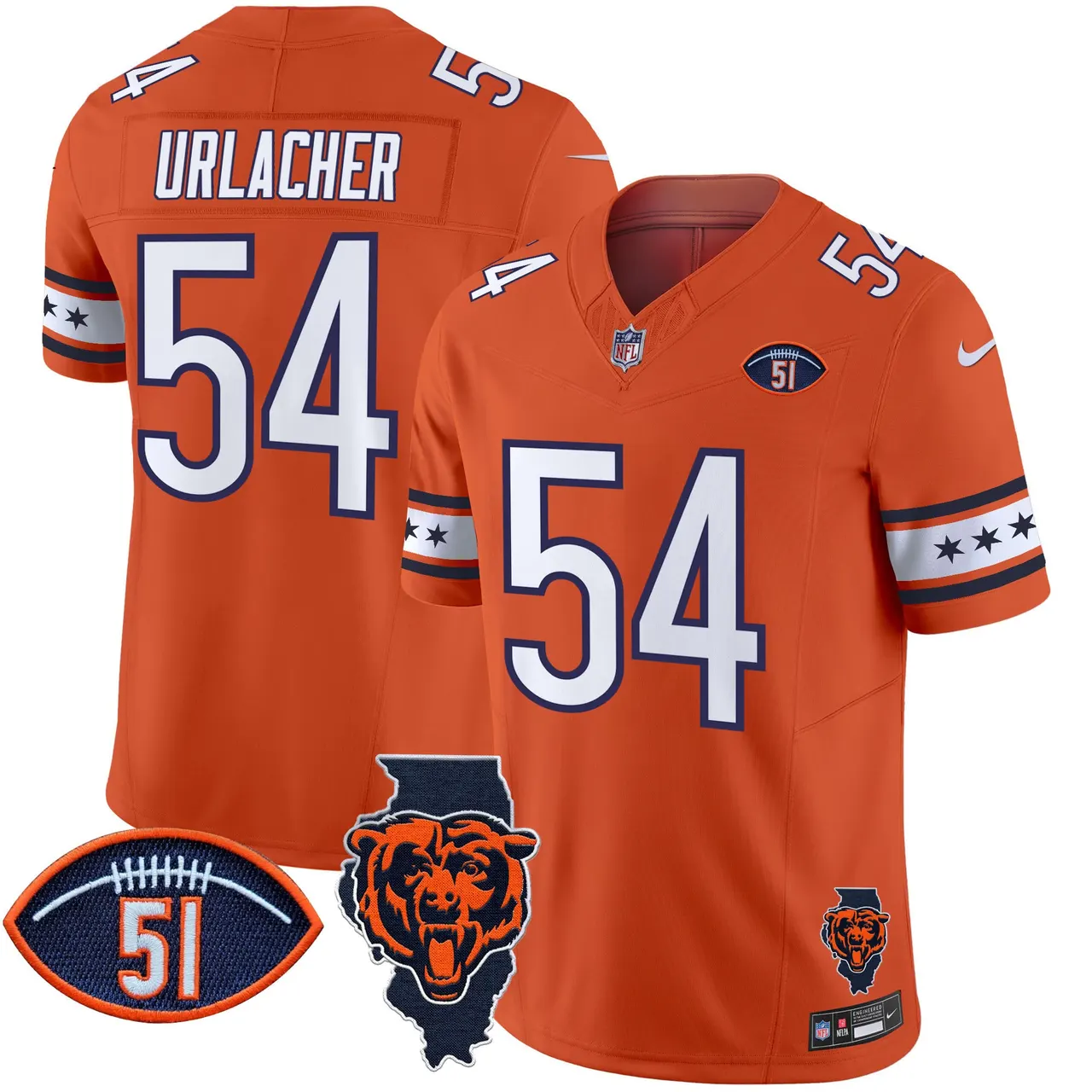 Caleb Williams Chicago Bears Nike Illinois & Dick Butkus Patch Vapor Limited Stitched Jersey - Navy - Image 18