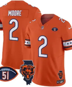 Caleb Williams Chicago Bears Nike Illinois & Dick Butkus Patch Vapor Limited Stitched Jersey - Navy - Image 19
