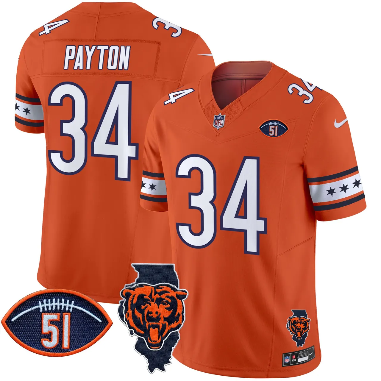 Caleb Williams Chicago Bears Nike Illinois & Dick Butkus Patch Vapor Limited Stitched Jersey - Navy - Image 20