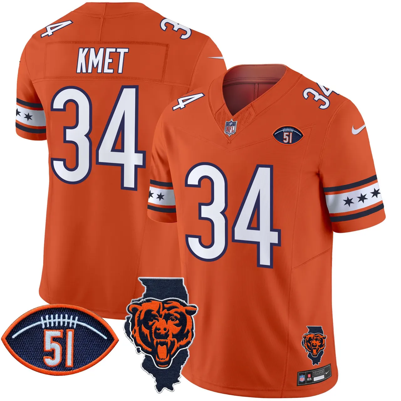 Caleb Williams Chicago Bears Nike Illinois & Dick Butkus Patch Vapor Limited Stitched Jersey - Navy - Image 21