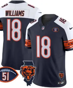 Caleb Williams Chicago Bears Nike Illinois & Dick Butkus Patch Vapor Limited Stitched Jersey - Navy - Image 22