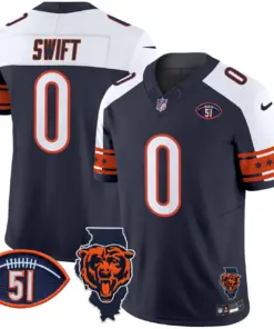 Caleb Williams Chicago Bears Nike Illinois & Dick Butkus Patch Vapor Limited Stitched Jersey - Navy - Image 23