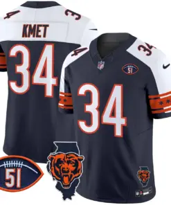 Caleb Williams Chicago Bears Nike Illinois & Dick Butkus Patch Vapor Limited Stitched Jersey - Navy - Image 28