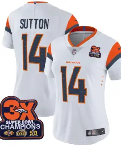 Denver Broncos Nike Women's 3-Time Champions Patch Vapor Limited Stitched Jersey All Stitched - Orange - Image 10