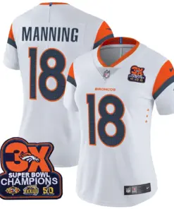 Denver Broncos Nike Women's 3-Time Champions Patch Vapor Limited Stitched Jersey All Stitched - Orange - Image 12
