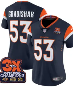 Denver Broncos Nike Women's 3-Time Champions Patch Vapor Limited Stitched Jersey All Stitched - Orange - Image 21
