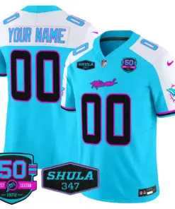 Miami Dolphins Nike Vice Vapor Custom Limited Stitched Jersey V4 - Black - Image 2