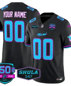Miami Dolphins Nike Vice Vapor Custom Limited Stitched Jersey V4 - Black - Image 5